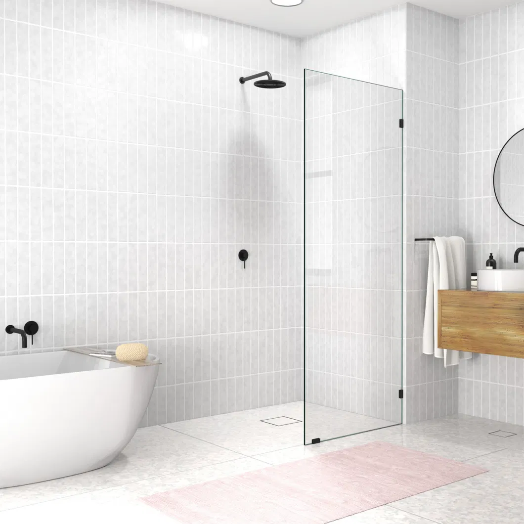 Walk in Panel Frameless Shower Screen with Wall Brackets