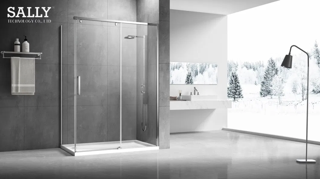 Semi-Framed 8mm Reversible Glass Bathroom Shower Enclosure Sliding Glass Shower Door