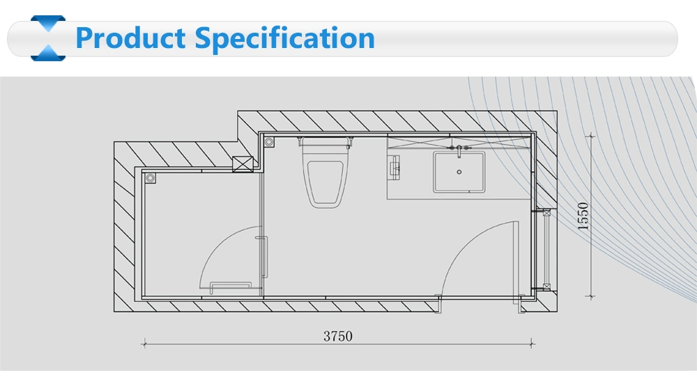 Construction Remodel Project Caremic Tile Prefab Bathroom Pod for Hotel