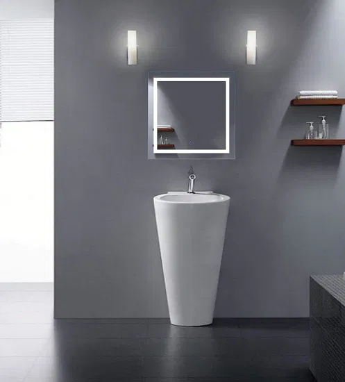 Jinghu Glass Espejo LED de baño inteligente de gran tamaño con altavoz Bluetooth Tiempo y temperatura indican diseño moderno contemporáneo Venta caliente en Australia