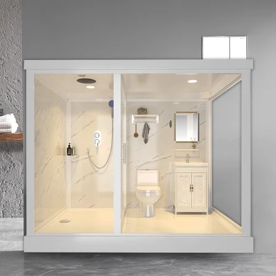 Diseño de edificio de hotel chino, unidad de ducha de lujo interior portátil, módulo de baño prefabricado Modular con inodoro