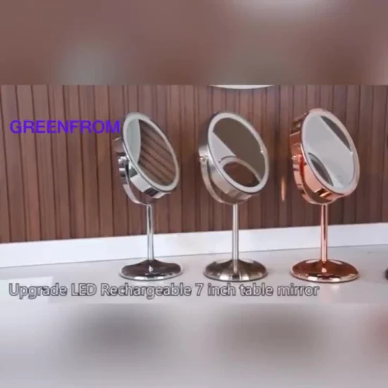 7'' HD de doble cara decoración del hogar iluminación LED mesa de maquillaje espejo cosmético